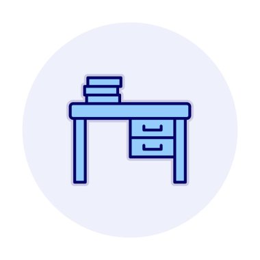 Çalışma masası simgesi, vektör illüstrasyonu basit tasarım