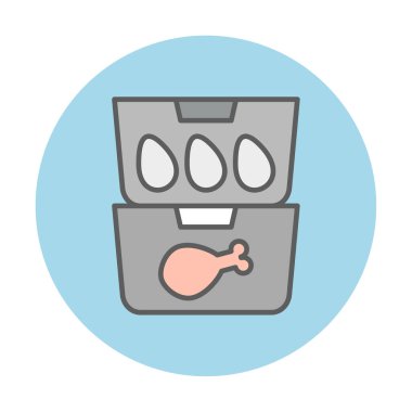 yiyecek kabı ikonu vektör illüstrasyonu