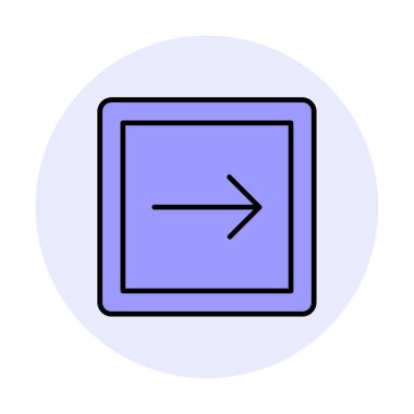 Sağ Ok simgesi, vektör illüstrasyonu basit tasarım