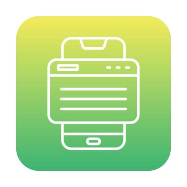 Basit Akıllı Telefon Tarayıcı simgesi, vektör illüstrasyonu