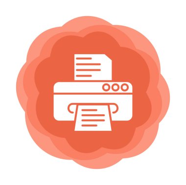 yazıcı simgesi web basit illüstrasyon