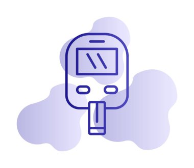 Glucometer simgesi, vektör illüstrasyonu basit tasarım