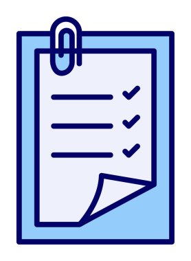 Basit not defteri arayüzü simgesi, vektör illüstrasyonu