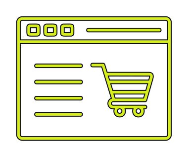 Alışveriş sitesi simgesinin vektör illüstrasyonu