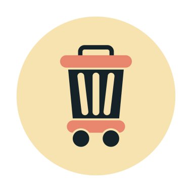 Çöp kutusu web simgesi, vektör illüstrasyonu