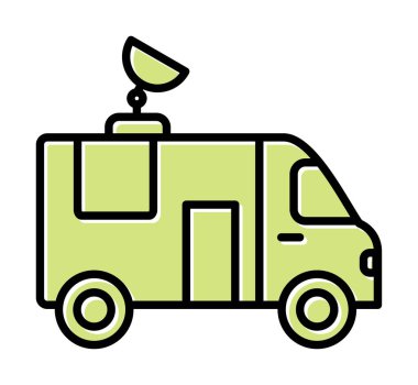 News Van düz vektör simgesi