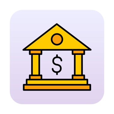 Beyaz arka plan üzerinde izole banka simgesi