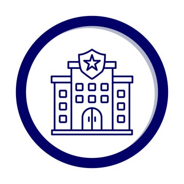 Polis karakolu simgesi, vektör illüstrasyonu basit tasarım