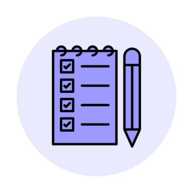 Not Defteri Yazma Web simgesi vektör çizimi