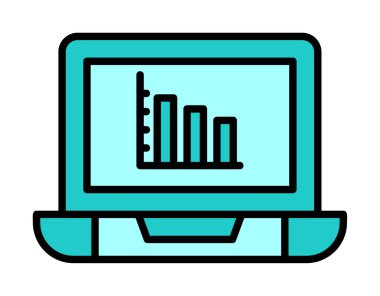 Çevrimiçi Bar Grafik simgesi vektör illüstrasyonu