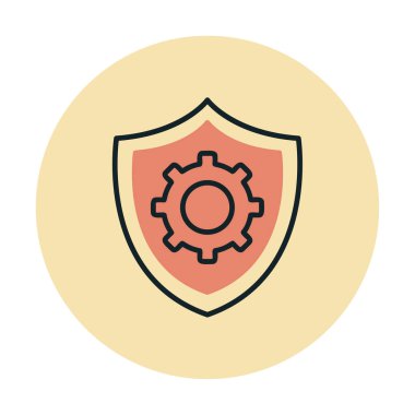 Güvenlik kalkanı simgesi koruma konsepti, vektör illüstrasyonu