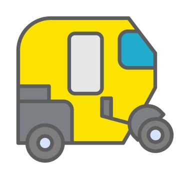 Tuk Tuk simge vektör illüstrasyonu