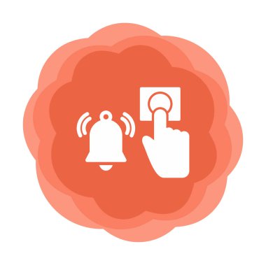 Acil durum alarm düğmesine basın Web simgesi, vektör illüstrasyonu 