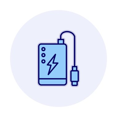 Power Bank web simgesi beyaz arkaplanda izole edildi