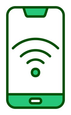 Akıllı telefondaki wifi imzası, basit simge vektör illüstrasyonu