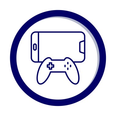 Joystick ve Mobile. Web simgesi basit illüstrasyon                