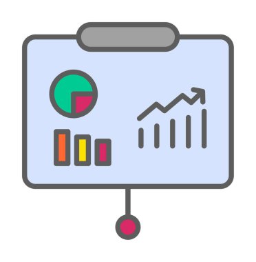 Beyaz arkaplan üzerinde sunum vektörü illüstrasyonunu çalıştır