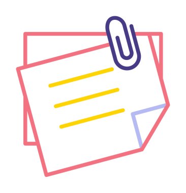 Yapışkan Notlar simge vektör çizimi