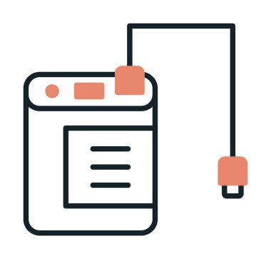 harici sabit disk simgesi, vektör illüstrasyonu basit tasarım