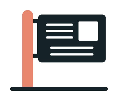 Reklam panosu. Web simgesi basit illüstrasyon