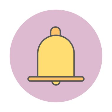 Basit Bildirim Zili simgesi, vektör illüstrasyonu