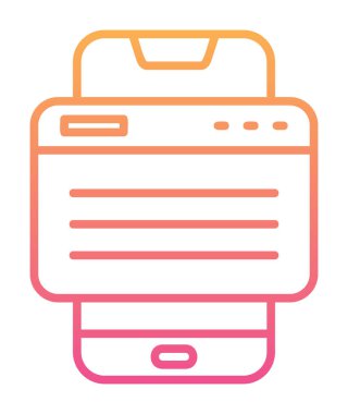 Basit Akıllı Telefon Tarayıcı simgesi, vektör illüstrasyonu