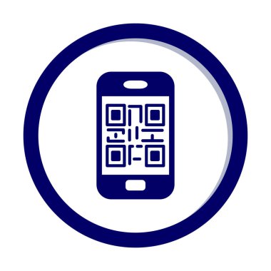 Akıllı telefon ekranındaki qr kodu beyaz arkaplanda izole edilmiş
