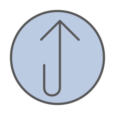 Yukarı ok simgesi, vektör illüstrasyonu, arayüz için düz tasarım 