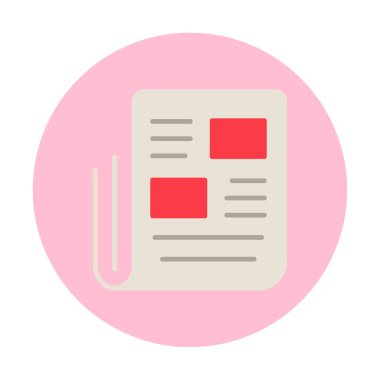 Haber kağıdı simgesi, vektör illüstrasyonu basit tasarım