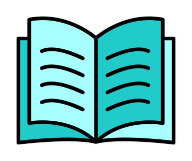 kitap düz simge vektör çizim