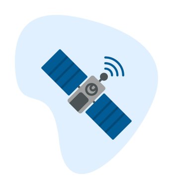 Uydu Simgesi, vektör illüstrasyonu