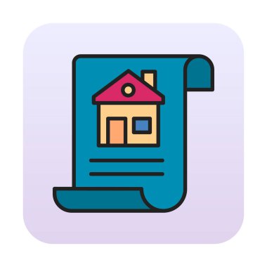 Ev Belgesi ikonu vektör illüstrasyonu                          