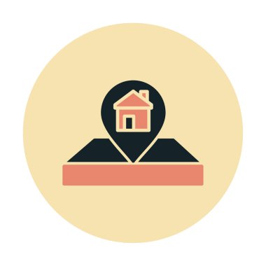 House Location Pin. Ev GPS sembolü, harita işaretleyici