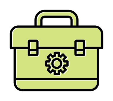 Araç takımı, araç kutusu düz simgesi, vektör illüstrasyonu