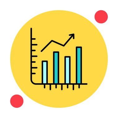 Hisse senetleri büyüyor. Web simgesi basit illüstrasyon