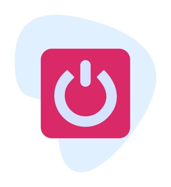 Güç düğmesi simgesi. İnce çizgi çizimi. vektör simgesi beyazda izole edildi