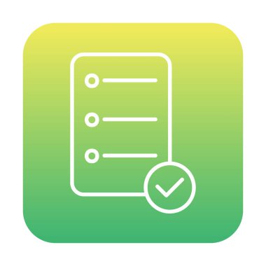 Simge vektör illüstrasyonunu onayla, kontrol listesi 