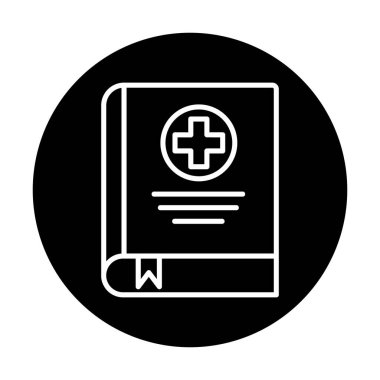 tıp kitabı web simgesi, vektör illüstrasyonu