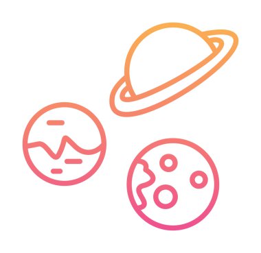 Gezegenler simgesi, vektör illüstrasyonu