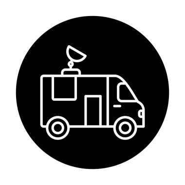 News Van düz vektör simgesi