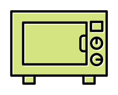 mikrodalga simgesi, vektör illüstrasyonu basit tasarım