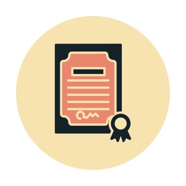 düz sertifika vektör illüstrasyonu