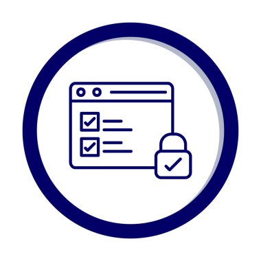 Basit güvenli veri simgesi, vektör illüstrasyonu