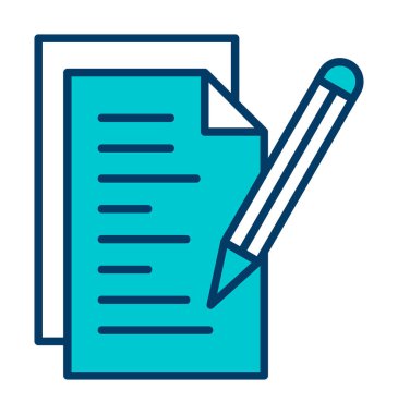 Not ve kalem vektör çizimi