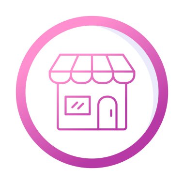 Dükkan cephesi simgesi, vektör illüstrasyonu