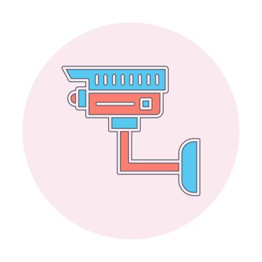 Basit bir CCTV kamera simgesi, vektör illüstrasyonu