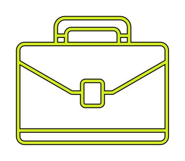 Evrak çantası vektör düz simgesi. İş durumu simgesi, bavul emojisi, vektör illüstrasyonu