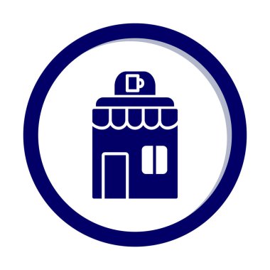 Kafe binası simgesi, vektör illüstrasyonu basit tasarım