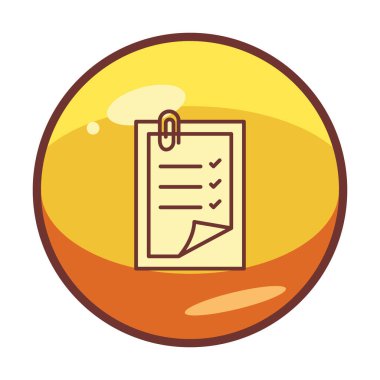 Basit not defteri arayüzü simgesi, vektör illüstrasyonu