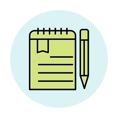 not defteri simgesi, vektör illüstrasyonu 